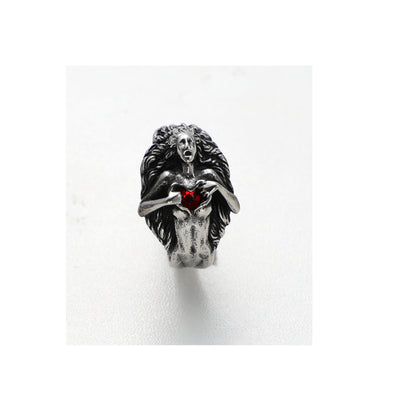 Anillo de Acero Titanio Estilo Retro para Hombre - Image 9