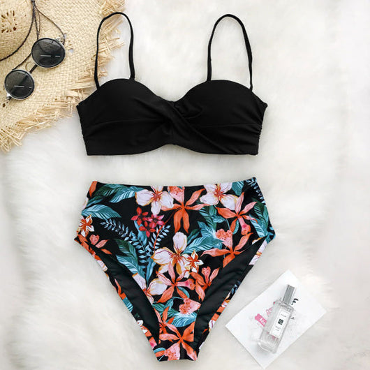 Bikini de Cintura Alta con Estampado Twist y Bolsa Integrada - Image 8