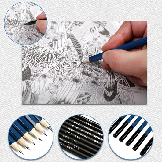 Set de 72 Lápices de Colores Profesionales con Carboncillos y Pinceles para Dibujo Artístico - Image 24