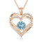 Female 925 Plateado Twelve Birthstone Pendant Necklace Rose Dorado March