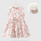 Conjunto de 2 Piezas: Vestido y Sombrero para Niñas en Algodón