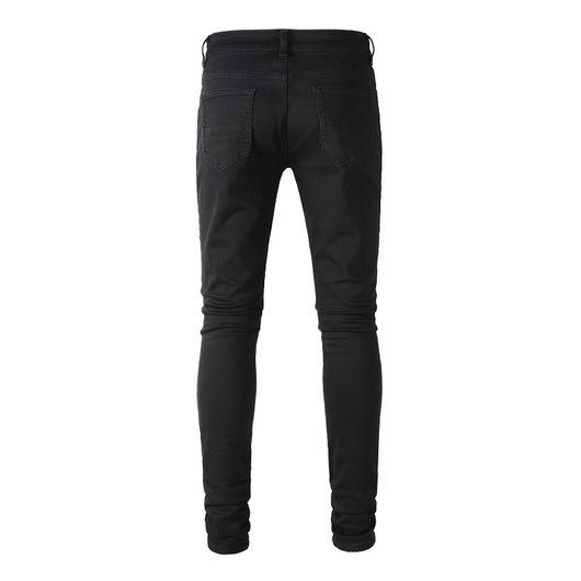 Jeans Slim Negros Elásticos con Detalles de Diamantes - Image 10