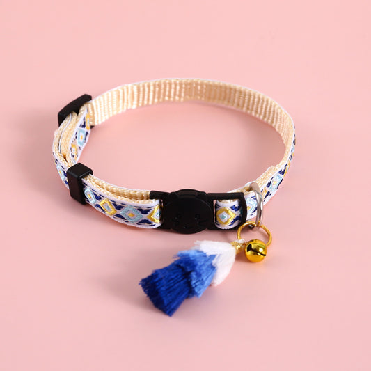 Collar Rojo de Malla Nylon Ajustable de Doble Capa