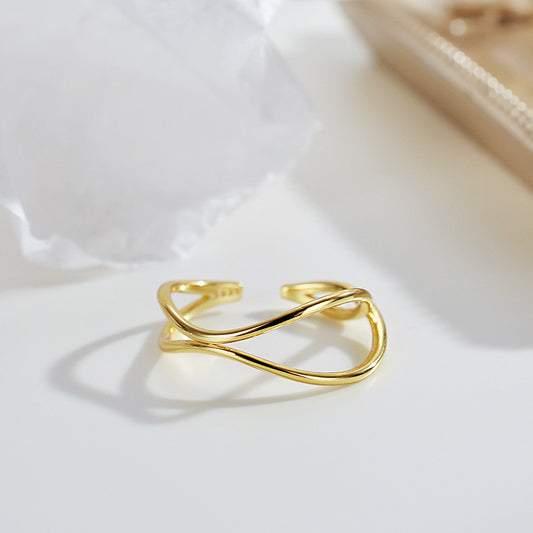 Pulsera Minimalista Doble Línea Entrelazada Estilo Coreano - Image 2