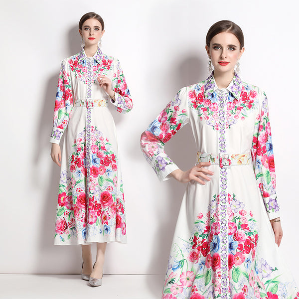 Vestido Elegante Estampado para Vacaciones