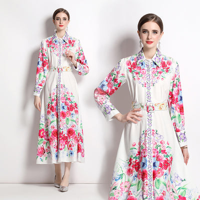 Vestido Elegante Estampado para Vacaciones