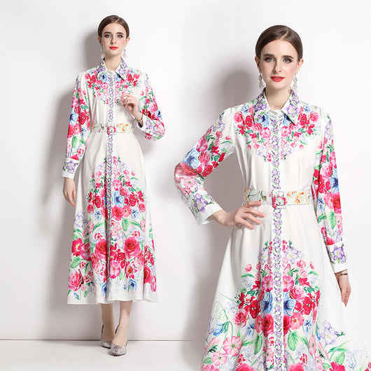 Vestido Elegante Estampado para Vacaciones