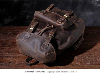 Mochila de Cuero Genuino Retro con Gran Capacidad - Image 16