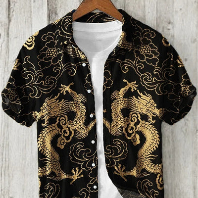 Camisa Casual Holgada para Hombre con Estampado y Botones - Image 4
