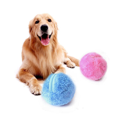 Black electric pet toy ball with four colorful plush covers in pink, lime green, yellow, and blue. - Image 11