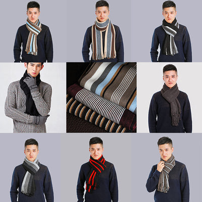 Bufanda Gruesa Casual para Hombre con Efecto Cachemira y Combinación de Colores - Image 13