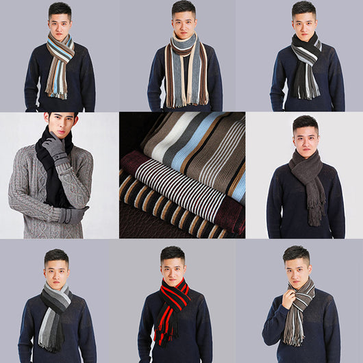 Bufanda Gruesa Casual para Hombre con Efecto Cachemira y Combinación de Colores - Image 13