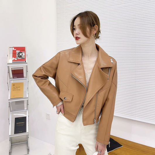Chaqueta de Cuero PU Suelta y Casual para Mujer - Image 9