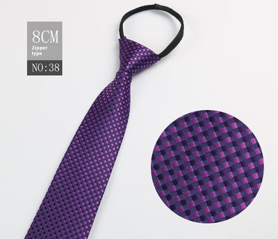 Corbata Negra Rayada Azul con Cierre Rápido - Corbata Ejecutiva Lazy Zip - Image 39