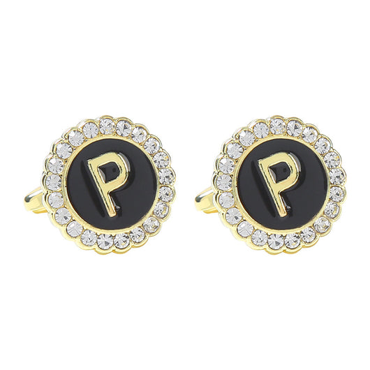 Gemelos Franceses de Diamante Redondo con 26 Letras para Hombre - Image 21
