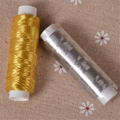 Máquina de Bordar Doméstica con Hilos Dorado y Plateado - Image 9