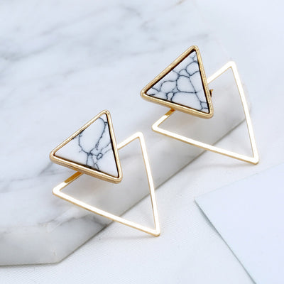 Aretes Geométricos de Mármol Turquesa - Diseño Creativo y Moderno - Image 14