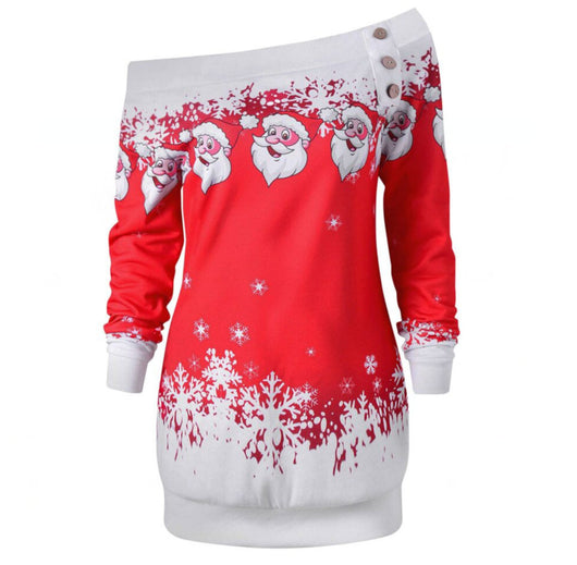 Sudadera Navideña Asimétrica con Estampado para Mujer - Image 8