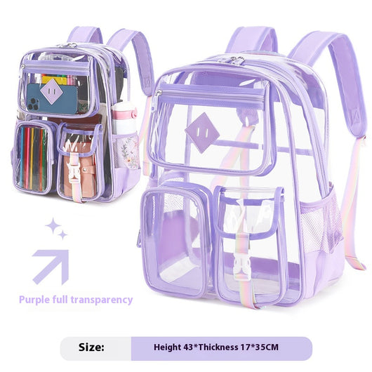 Mochila Escolar Transparente Impermeable para Primaria y Secundaria - Image 8