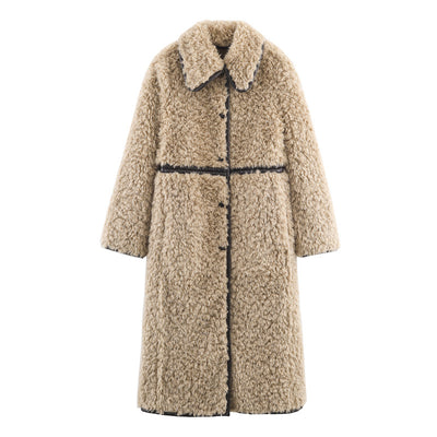 Abrigo Largo de Polar Elegante para Mujer