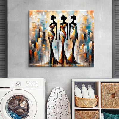 Cuadro Abstracto Mujer Africana Óleo Texturizado Moderno para Sala y Dormitorio