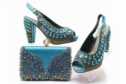 Conjunto de Bolso y Zapatos con Strass para Bodas - Estilo Diagonal Elegante - Image 2