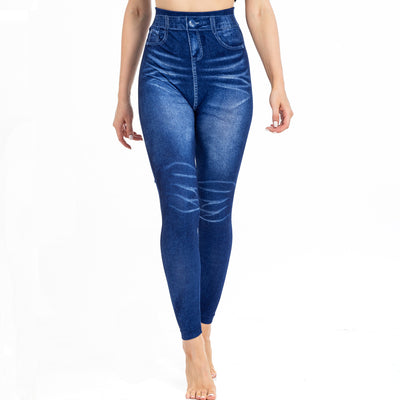 Leggings de Mezclilla Estampados con Pliegues - Comodidad y Estilo - Image 10