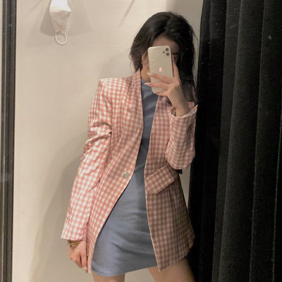 Blazer de Cuadros para Mujer - Traje Ejecutivo Premium - Image 5