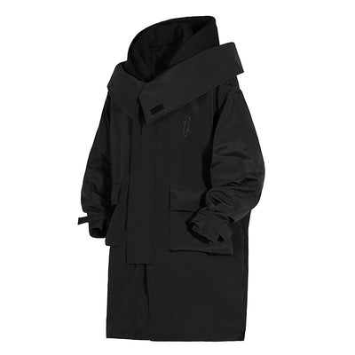Abrigo Tipo Trench Coat Holgado con Capucha Desmontable para Hombre y Mujer - Image 2