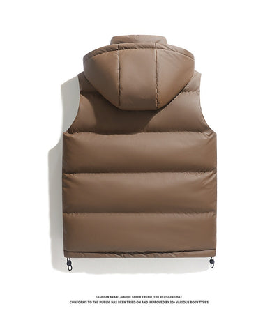 Chaleco Acolchado con Capucha para Hombre - Diseño Sólido Cálido - Image 7