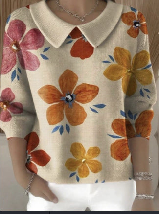 Polo Mujer Cuello V Manga Larga Color Sólido - Image 24