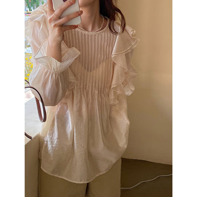 Blusa Elegante Suelta con Pliegues y Mangas Acampanadas - Image 8