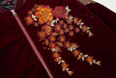 Chaqueta Beisbolera Hombre con Bordado de Dragones y Perla - Image 13
