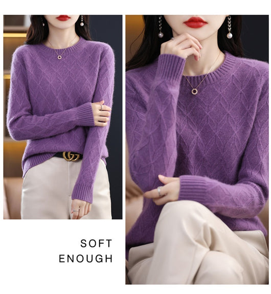 Suéter Jacquard Grueso para Mujer - Abrigo Cálido Otoño Invierno - Image 20