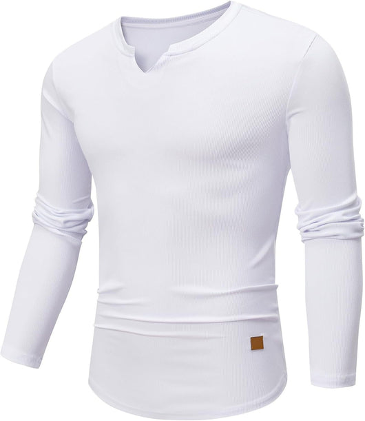 Camiseta Manga Larga Hombre Otoño Invierno - Diseño Sólido Casual - Image 35