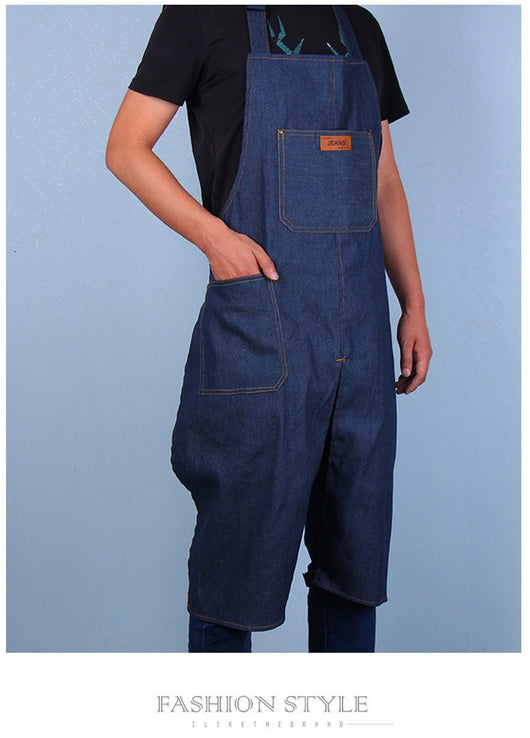 Delantal de Trabajo Denim Desarmable con Bolsillos y Protección Antitinta - Image 12