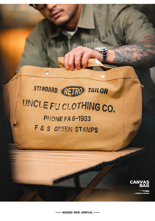 Bolsa Mensajera Retro de Gran Capacidad en Lona con Estilo Vintage - Image 14