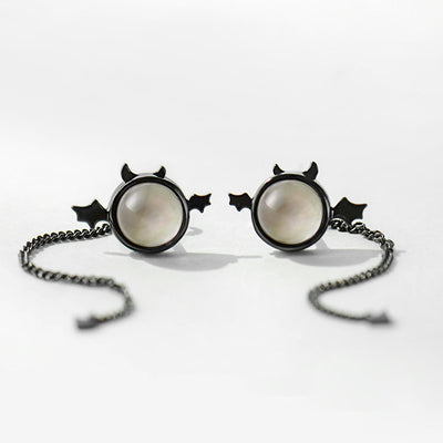 Aretes de Plata 925 Diseño Demonio Femenino Mini - Image 10