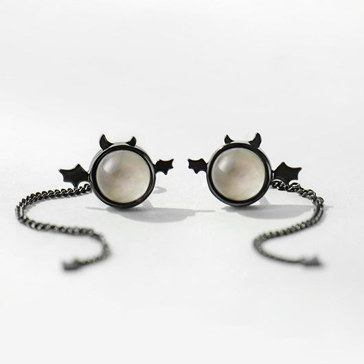 Aretes de Plata 925 Diseño Demonio Femenino Mini - Image 10