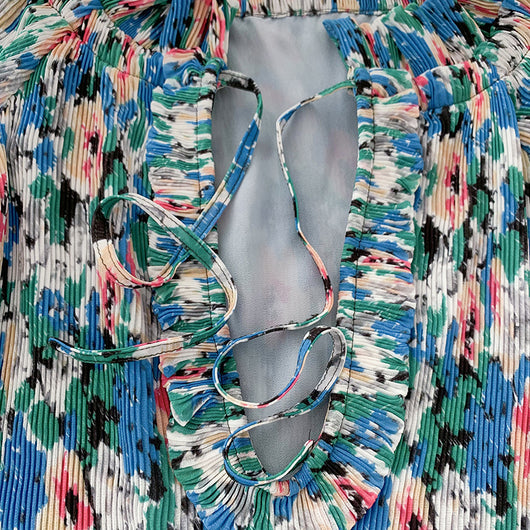 Blusa Georgette Estampada con Mangas Tres Cuartos y Detalles en Chifón - Image 13