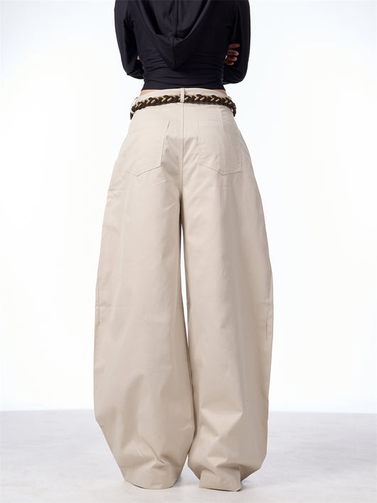 Pantalones Casuales Retro Matchet para Mujer con Cinturón - Image 6