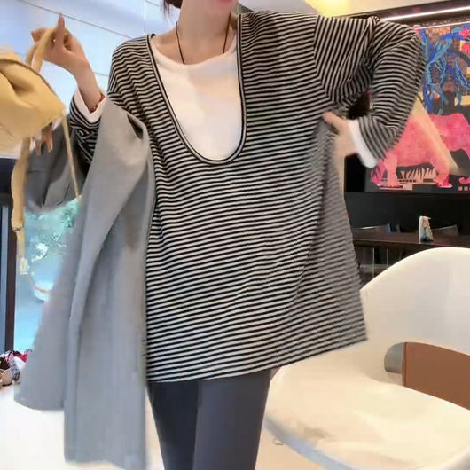 Blusa Rayada de Manga Larga Elegante - Image 12