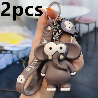 Llavero Adorable Elefante y Vaca de Ojos Grandes - Colgante Kawaii de Resina Epoxi - Image 35