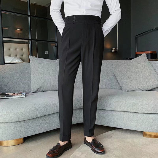 Pantalones Cropped Casuales de Corte Recto para Hombre