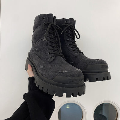 Botas Martin Retro Gruesas con Detalles Rotos - Estilo Workwear Distressed - Image 2