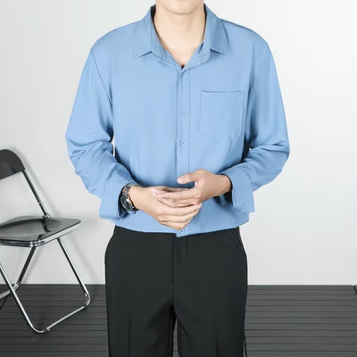 Camisa Suelta de Lino Coreana con Drapeado Elegante - Image 6