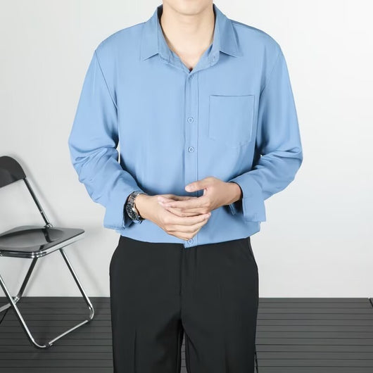 Camisa Suelta de Lino Coreana con Drapeado Elegante - Image 6