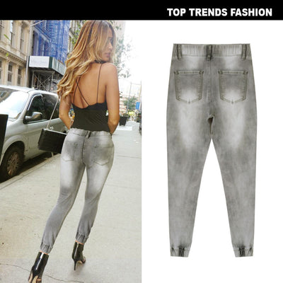 Pantalones Deportivos Elásticos Grises Talla Grande para Mujer - Image 8