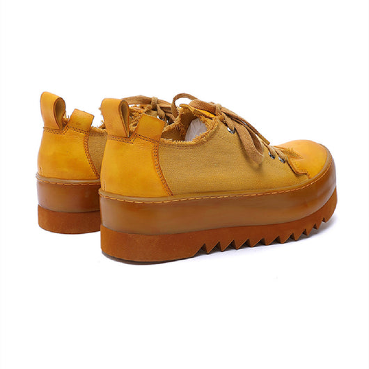 Zapatos de Lona Teñidos a Mano con Suela Gruesa Transpirable - Image 7