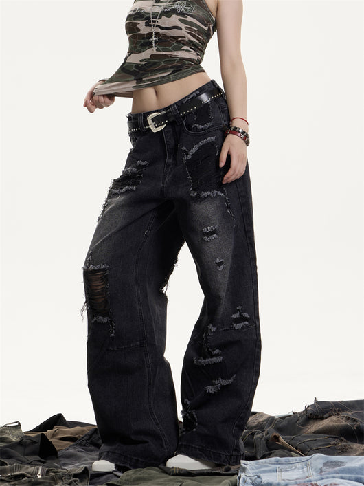 Jeans Vintage Rotos Cintura Alta Mujer Efecto Desgastado - Image 19